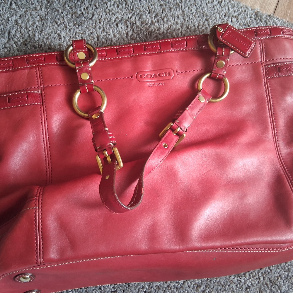 Coach Red Leather Women's Bag